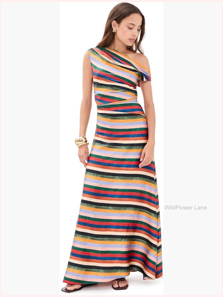 Silk A-Line Maxi Dress With Collared Neck, Sleeveless Side Zip